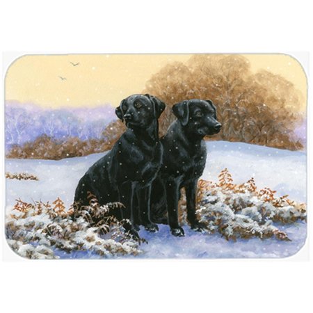 CAROLINES TREASURES Black Labradors in the Snow Mouse Pad- Hot Pad or Trivet BDBA0450MP